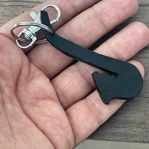 Black Leather Saxophon  Keychain